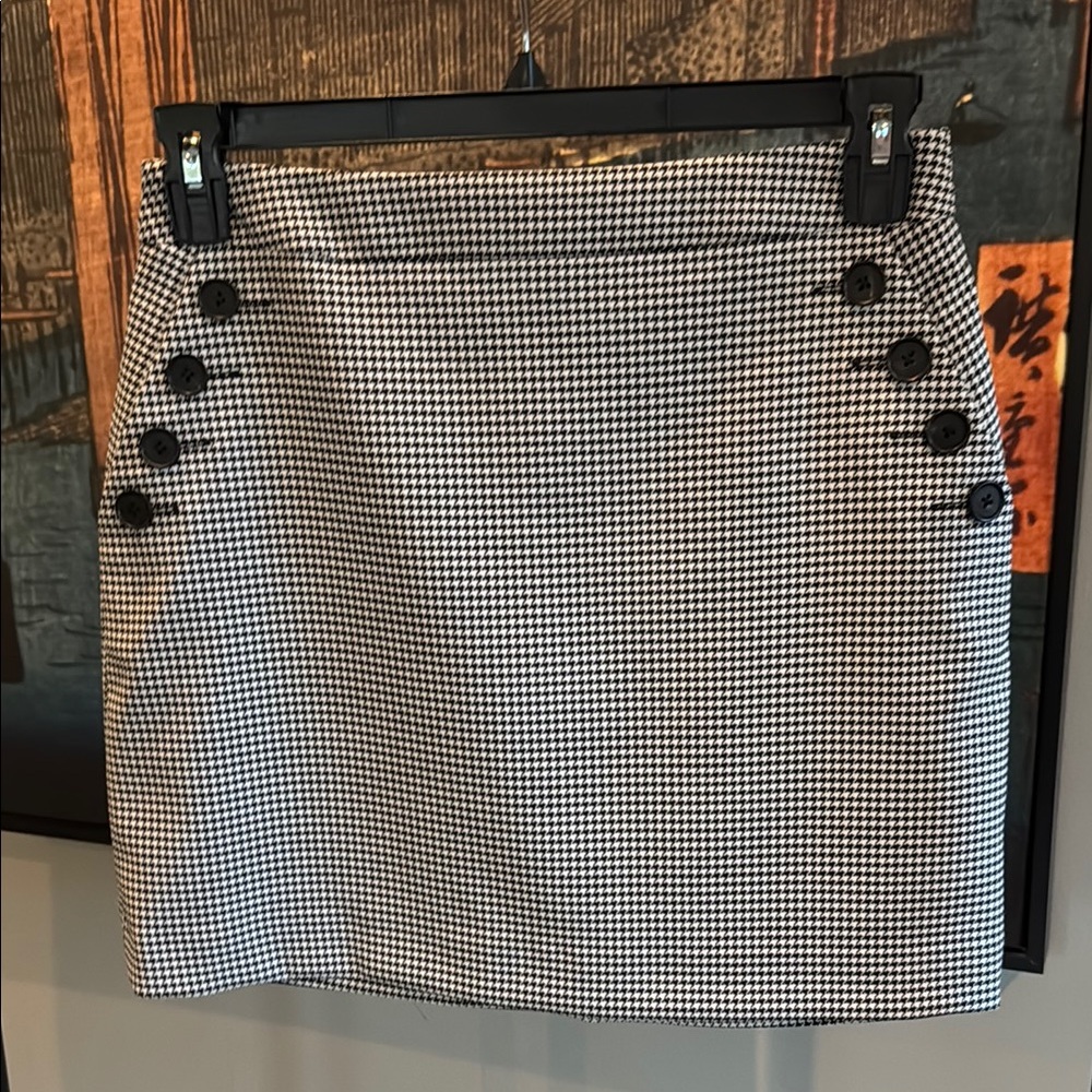 Veronica Bears Black and White Houndstooth Skirt
